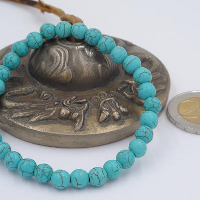 bracelet élastique en howlite turquoise 6 mm