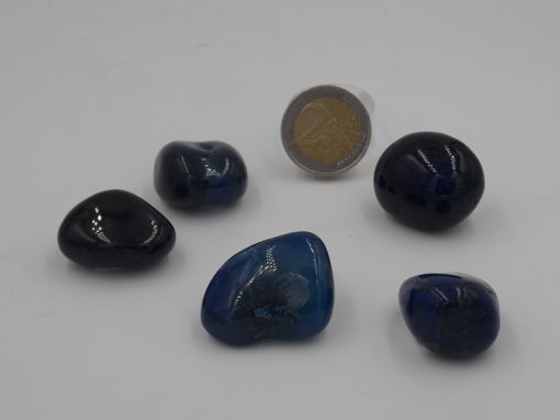 pierre roulée en agate bleue